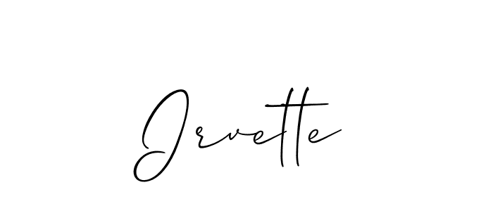 The best way (Allison_Script) to make a short signature is to pick only two or three words in your name. The name Irvette include a total of six letters. For converting this name. Irvette signature style 2 images and pictures png