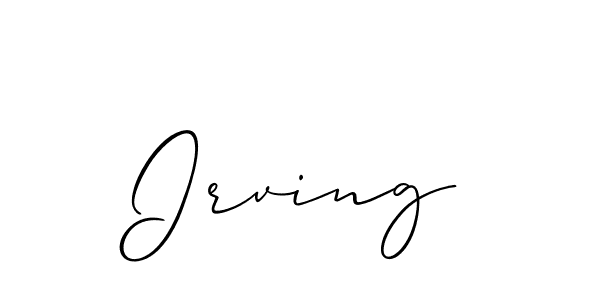 Make a beautiful signature design for name Irving. With this signature (Allison_Script) style, you can create a handwritten signature for free. Irving signature style 2 images and pictures png
