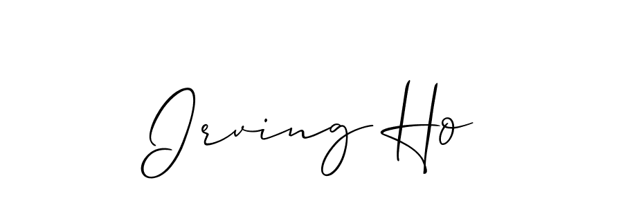 Use a signature maker to create a handwritten signature online. With this signature software, you can design (Allison_Script) your own signature for name Irving Ho. Irving Ho signature style 2 images and pictures png
