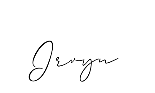 Create a beautiful signature design for name Irvyn. With this signature (Allison_Script) fonts, you can make a handwritten signature for free. Irvyn signature style 2 images and pictures png