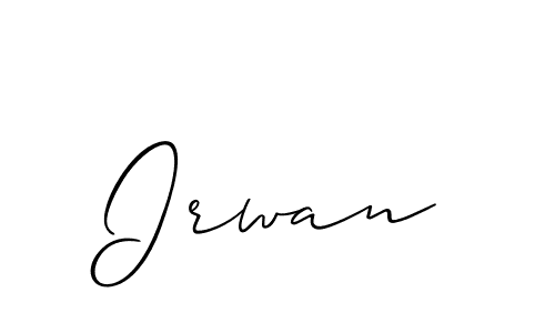 Make a beautiful signature design for name Irwan. With this signature (Allison_Script) style, you can create a handwritten signature for free. Irwan signature style 2 images and pictures png