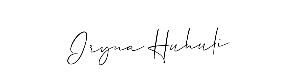 Similarly Allison_Script is the best handwritten signature design. Signature creator online .You can use it as an online autograph creator for name Iryna Huhuli. Iryna Huhuli signature style 2 images and pictures png