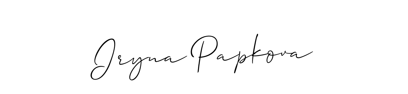 The best way (Allison_Script) to make a short signature is to pick only two or three words in your name. The name Iryna Papkova include a total of six letters. For converting this name. Iryna Papkova signature style 2 images and pictures png
