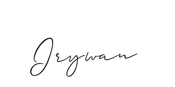 Design your own signature with our free online signature maker. With this signature software, you can create a handwritten (Allison_Script) signature for name Irywan. Irywan signature style 2 images and pictures png