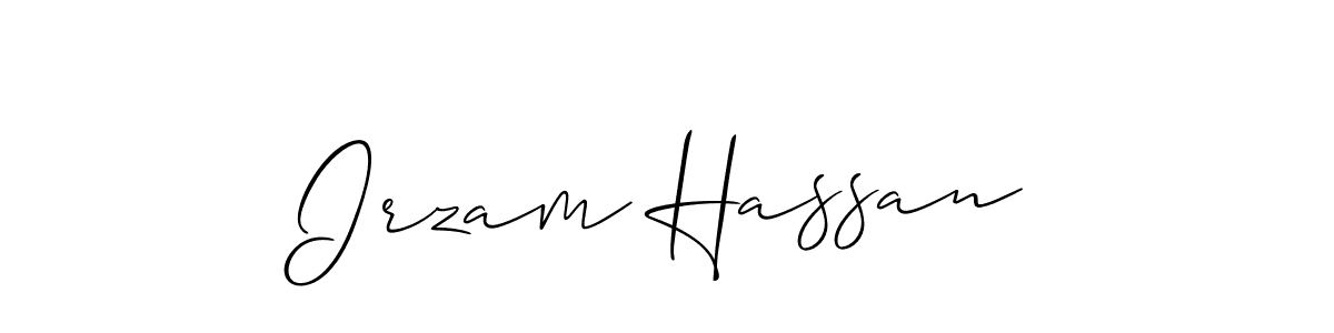 Also You can easily find your signature by using the search form. We will create Irzam Hassan name handwritten signature images for you free of cost using Allison_Script sign style. Irzam Hassan signature style 2 images and pictures png
