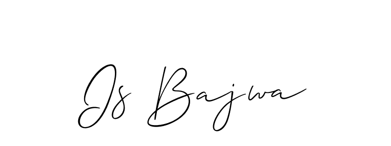 The best way (Allison_Script) to make a short signature is to pick only two or three words in your name. The name Is Bajwa include a total of six letters. For converting this name. Is Bajwa signature style 2 images and pictures png
