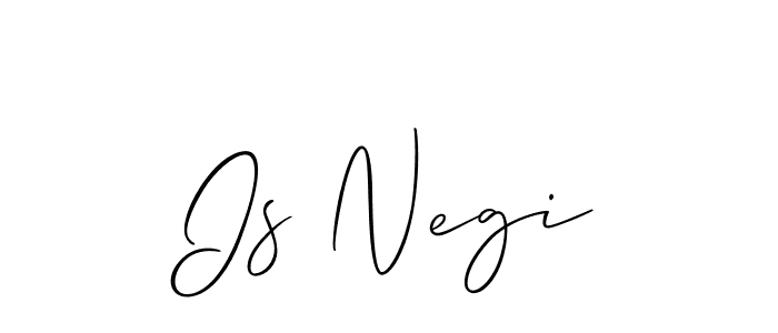 Make a beautiful signature design for name Is Negi. With this signature (Allison_Script) style, you can create a handwritten signature for free. Is Negi signature style 2 images and pictures png