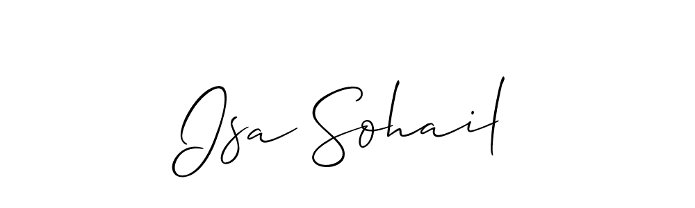 This is the best signature style for the Isa Sohail name. Also you like these signature font (Allison_Script). Mix name signature. Isa Sohail signature style 2 images and pictures png