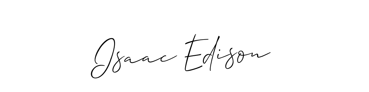 Create a beautiful signature design for name Isaac Edison. With this signature (Allison_Script) fonts, you can make a handwritten signature for free. Isaac Edison signature style 2 images and pictures png