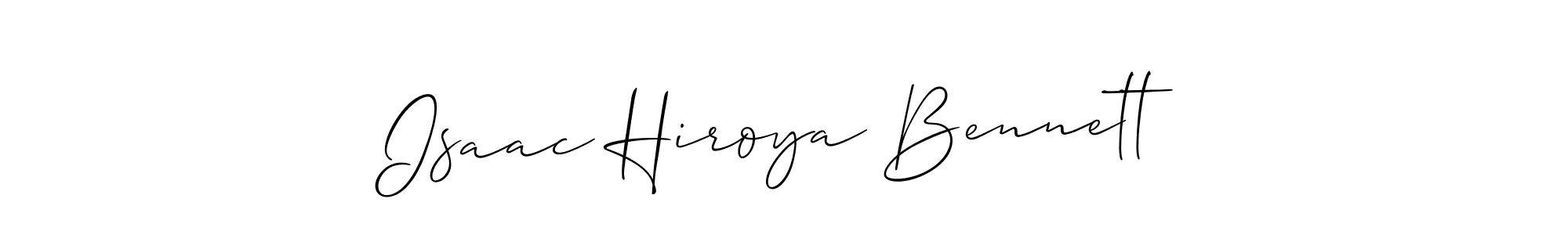 You should practise on your own different ways (Allison_Script) to write your name (Isaac Hiroya Bennett) in signature. don't let someone else do it for you. Isaac Hiroya Bennett signature style 2 images and pictures png