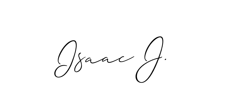 Also You can easily find your signature by using the search form. We will create Isaac J. name handwritten signature images for you free of cost using Allison_Script sign style. Isaac J. signature style 2 images and pictures png