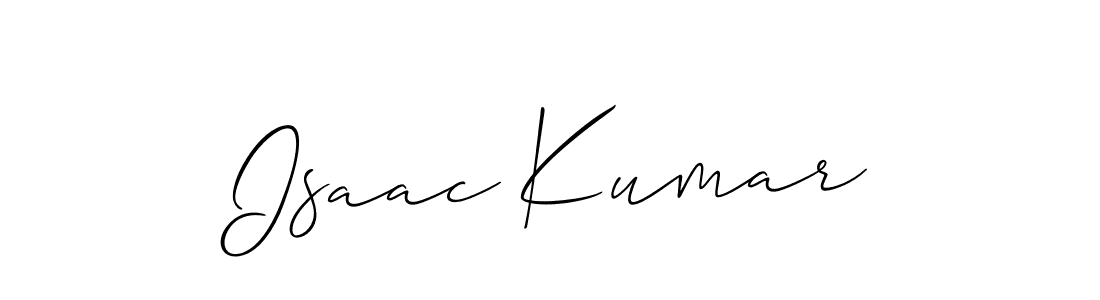 Create a beautiful signature design for name Isaac Kumar. With this signature (Allison_Script) fonts, you can make a handwritten signature for free. Isaac Kumar signature style 2 images and pictures png