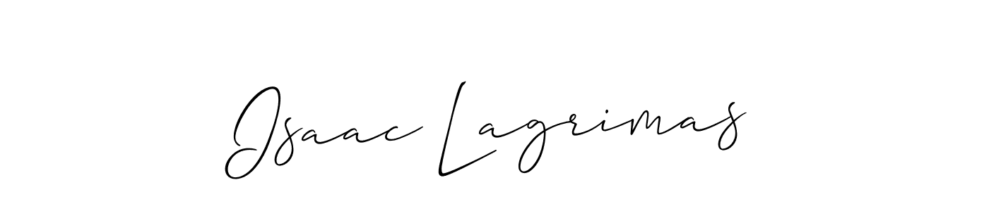 Make a beautiful signature design for name Isaac Lagrimas. With this signature (Allison_Script) style, you can create a handwritten signature for free. Isaac Lagrimas signature style 2 images and pictures png