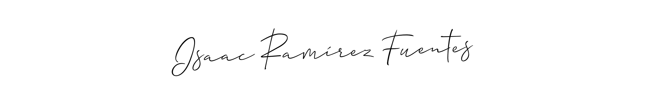 The best way (Allison_Script) to make a short signature is to pick only two or three words in your name. The name Isaac Ramírez Fuentes include a total of six letters. For converting this name. Isaac Ramírez Fuentes signature style 2 images and pictures png