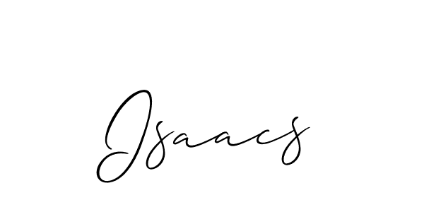 Make a beautiful signature design for name Isaacs. With this signature (Allison_Script) style, you can create a handwritten signature for free. Isaacs signature style 2 images and pictures png