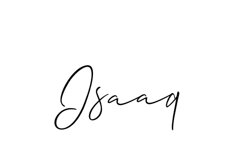 Use a signature maker to create a handwritten signature online. With this signature software, you can design (Allison_Script) your own signature for name Isaaq. Isaaq signature style 2 images and pictures png