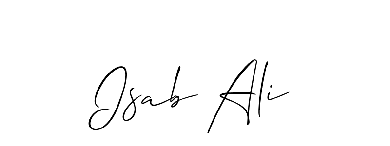 Use a signature maker to create a handwritten signature online. With this signature software, you can design (Allison_Script) your own signature for name Isab Ali. Isab Ali signature style 2 images and pictures png