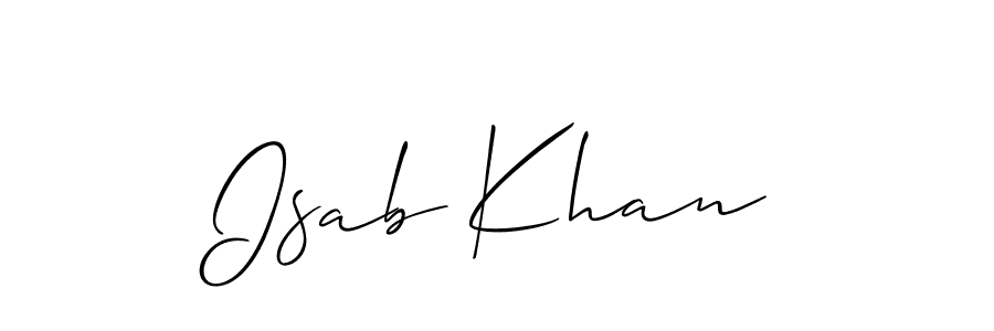 Create a beautiful signature design for name Isab Khan. With this signature (Allison_Script) fonts, you can make a handwritten signature for free. Isab Khan signature style 2 images and pictures png