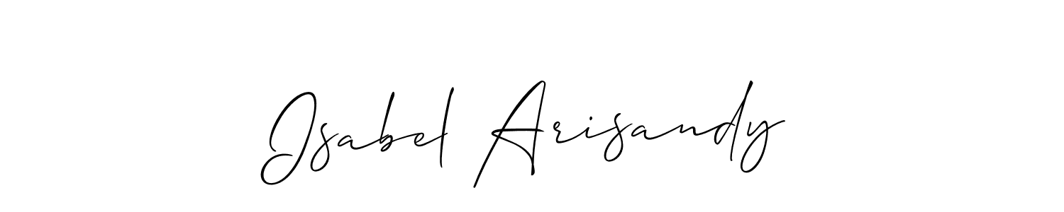 How to make Isabel Arisandy signature? Allison_Script is a professional autograph style. Create handwritten signature for Isabel Arisandy name. Isabel Arisandy signature style 2 images and pictures png