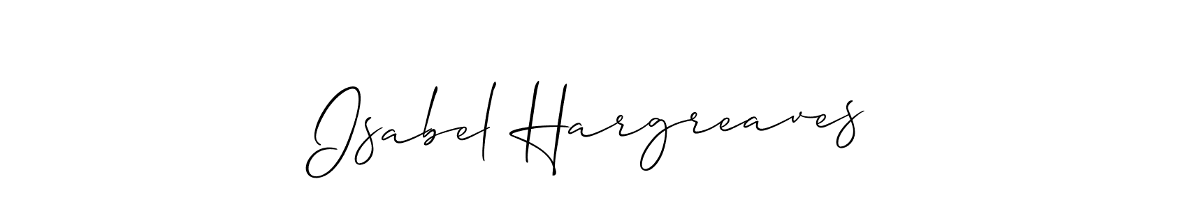 Also You can easily find your signature by using the search form. We will create Isabel Hargreaves name handwritten signature images for you free of cost using Allison_Script sign style. Isabel Hargreaves signature style 2 images and pictures png