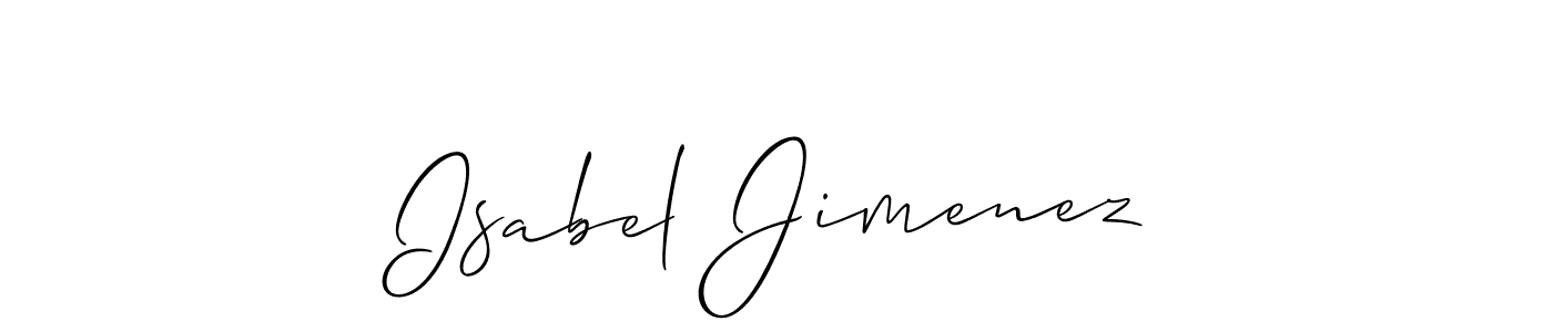 How to make Isabel Jimenez name signature. Use Allison_Script style for creating short signs online. This is the latest handwritten sign. Isabel Jimenez signature style 2 images and pictures png