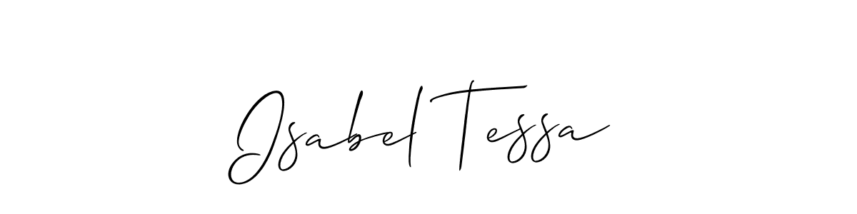 Make a beautiful signature design for name Isabel Tessa. With this signature (Allison_Script) style, you can create a handwritten signature for free. Isabel Tessa signature style 2 images and pictures png