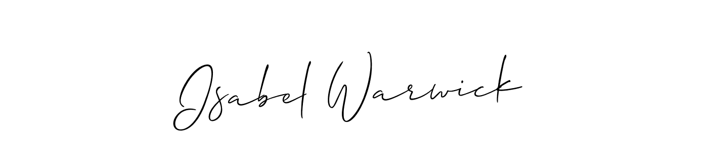 How to make Isabel Warwick name signature. Use Allison_Script style for creating short signs online. This is the latest handwritten sign. Isabel Warwick signature style 2 images and pictures png