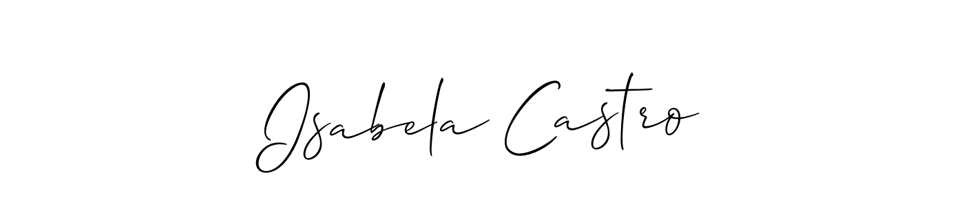 Use a signature maker to create a handwritten signature online. With this signature software, you can design (Allison_Script) your own signature for name Isabela Castro. Isabela Castro signature style 2 images and pictures png