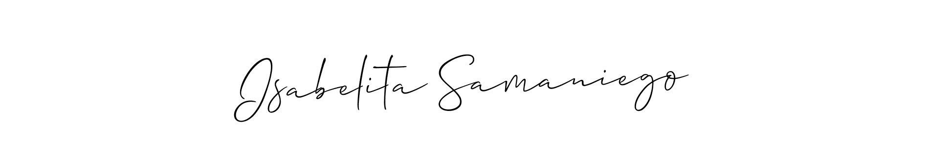 Make a beautiful signature design for name Isabelita Samaniego. Use this online signature maker to create a handwritten signature for free. Isabelita Samaniego signature style 2 images and pictures png
