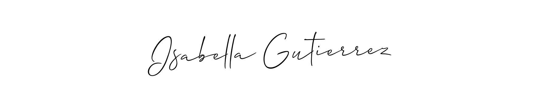 Use a signature maker to create a handwritten signature online. With this signature software, you can design (Allison_Script) your own signature for name Isabella Gutierrez. Isabella Gutierrez signature style 2 images and pictures png