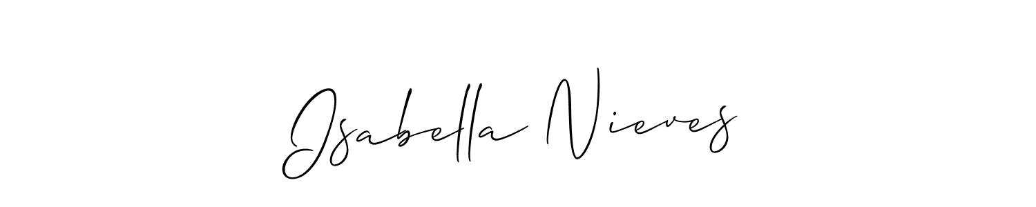 Design your own signature with our free online signature maker. With this signature software, you can create a handwritten (Allison_Script) signature for name Isabella Nieves. Isabella Nieves signature style 2 images and pictures png