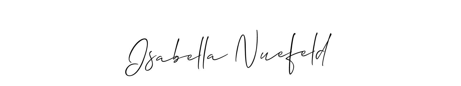 Isabella Nuefeld stylish signature style. Best Handwritten Sign (Allison_Script) for my name. Handwritten Signature Collection Ideas for my name Isabella Nuefeld. Isabella Nuefeld signature style 2 images and pictures png