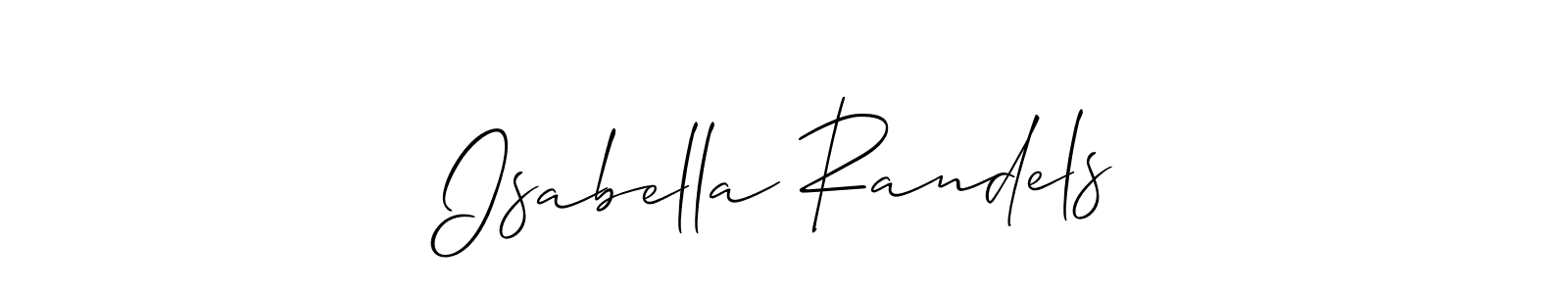 Create a beautiful signature design for name Isabella Randels. With this signature (Allison_Script) fonts, you can make a handwritten signature for free. Isabella Randels signature style 2 images and pictures png