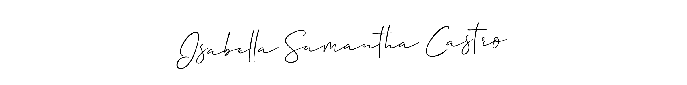 Use a signature maker to create a handwritten signature online. With this signature software, you can design (Allison_Script) your own signature for name Isabella Samantha Castro. Isabella Samantha Castro signature style 2 images and pictures png