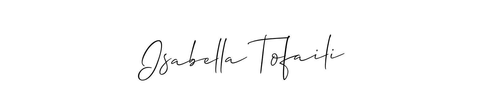 Design your own signature with our free online signature maker. With this signature software, you can create a handwritten (Allison_Script) signature for name Isabella Tofaili. Isabella Tofaili signature style 2 images and pictures png