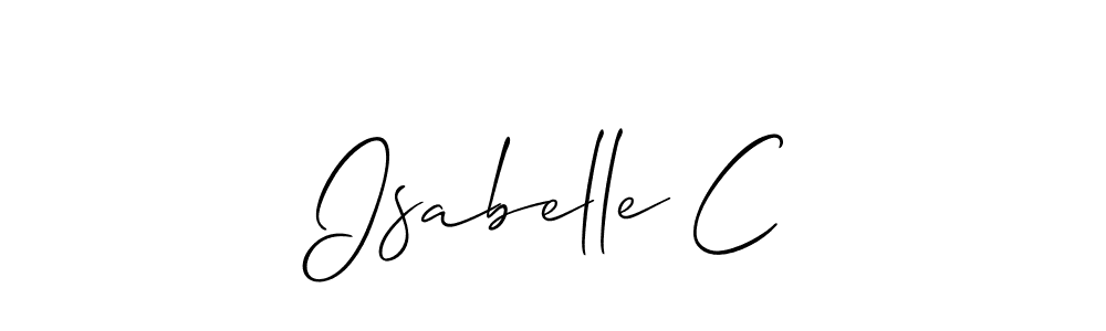 The best way (Allison_Script) to make a short signature is to pick only two or three words in your name. The name Isabelle C include a total of six letters. For converting this name. Isabelle C signature style 2 images and pictures png