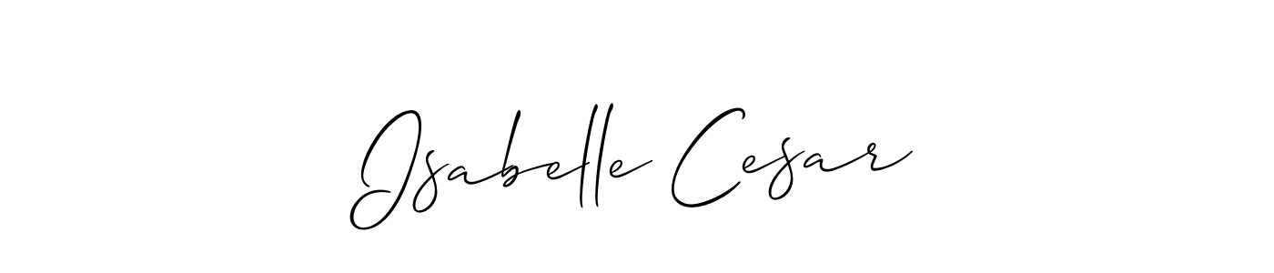 You should practise on your own different ways (Allison_Script) to write your name (Isabelle Cesar) in signature. don't let someone else do it for you. Isabelle Cesar signature style 2 images and pictures png