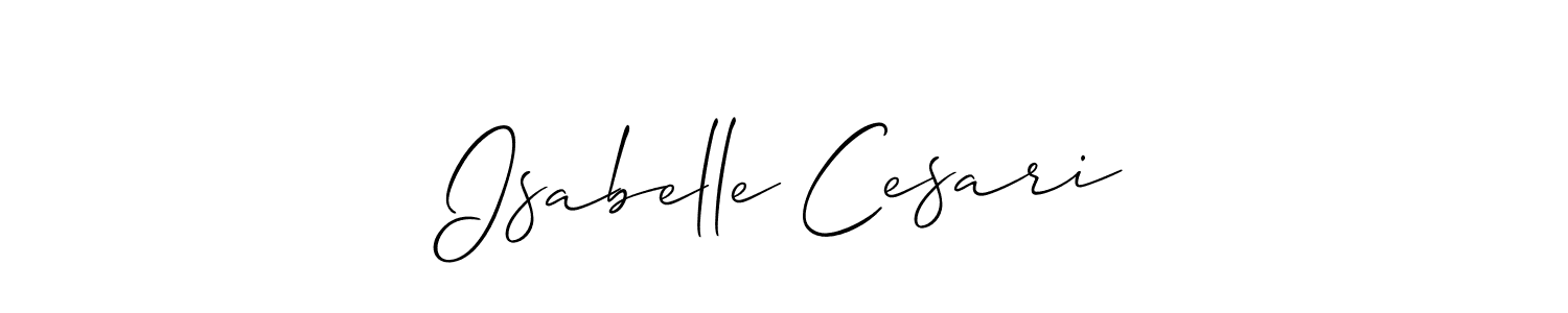 Make a beautiful signature design for name Isabelle Cesari. With this signature (Allison_Script) style, you can create a handwritten signature for free. Isabelle Cesari signature style 2 images and pictures png