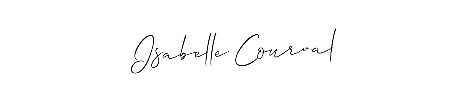How to make Isabelle Courval name signature. Use Allison_Script style for creating short signs online. This is the latest handwritten sign. Isabelle Courval signature style 2 images and pictures png