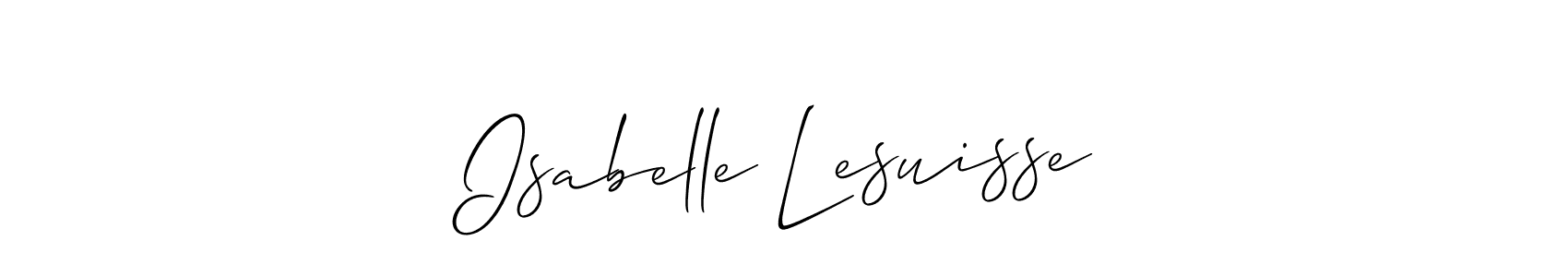 Make a short Isabelle Lesuisse signature style. Manage your documents anywhere anytime using Allison_Script. Create and add eSignatures, submit forms, share and send files easily. Isabelle Lesuisse signature style 2 images and pictures png