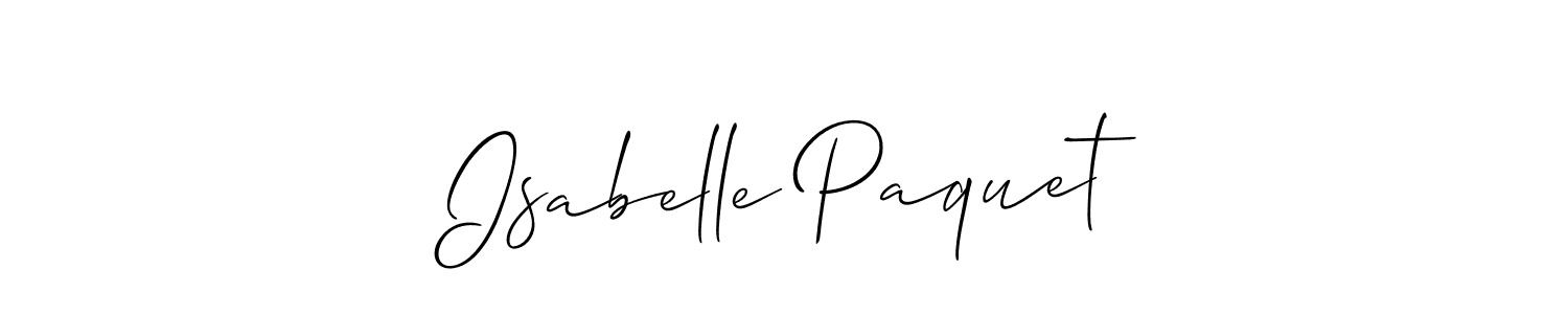 Allison_Script is a professional signature style that is perfect for those who want to add a touch of class to their signature. It is also a great choice for those who want to make their signature more unique. Get Isabelle Paquet name to fancy signature for free. Isabelle Paquet signature style 2 images and pictures png