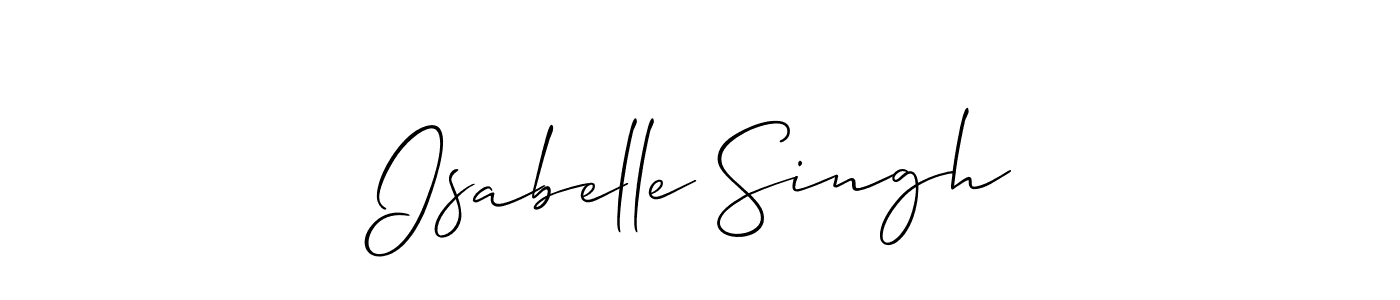 The best way (Allison_Script) to make a short signature is to pick only two or three words in your name. The name Isabelle Singh include a total of six letters. For converting this name. Isabelle Singh signature style 2 images and pictures png
