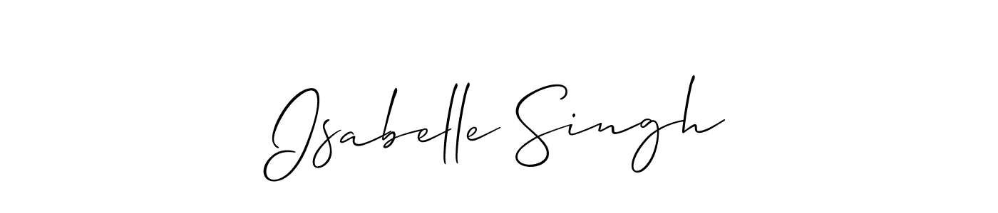 The best way (Allison_Script) to make a short signature is to pick only two or three words in your name. The name Isabelle Singh include a total of six letters. For converting this name. Isabelle Singh signature style 2 images and pictures png