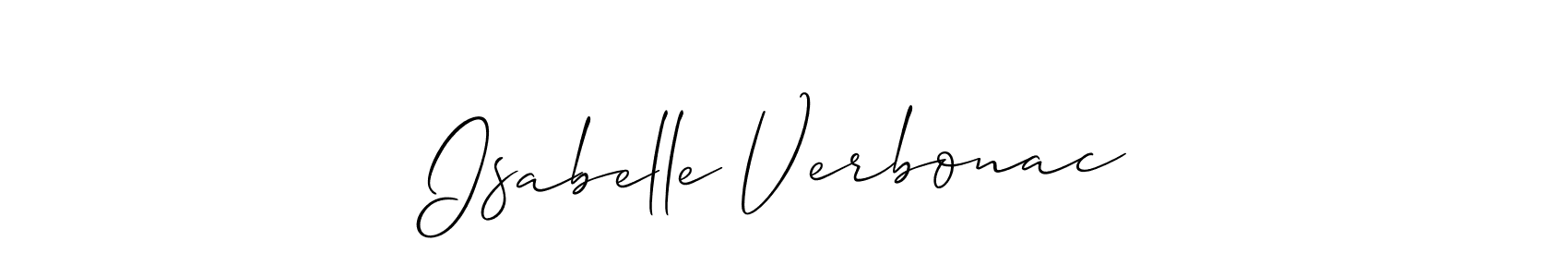 Also You can easily find your signature by using the search form. We will create Isabelle Verbonac name handwritten signature images for you free of cost using Allison_Script sign style. Isabelle Verbonac signature style 2 images and pictures png