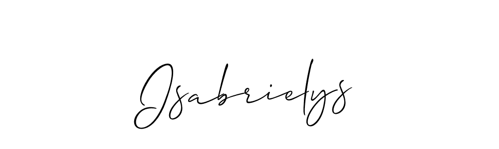 You should practise on your own different ways (Allison_Script) to write your name (Isabrielys) in signature. don't let someone else do it for you. Isabrielys signature style 2 images and pictures png