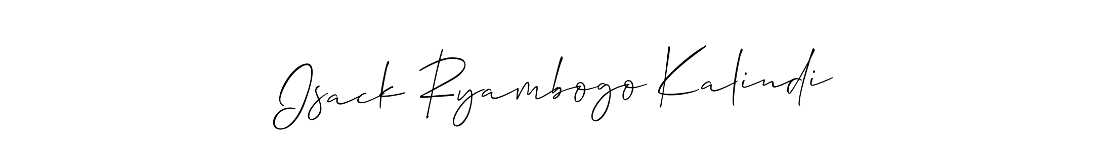 Create a beautiful signature design for name Isack Ryambogo Kalindi. With this signature (Allison_Script) fonts, you can make a handwritten signature for free. Isack Ryambogo Kalindi signature style 2 images and pictures png