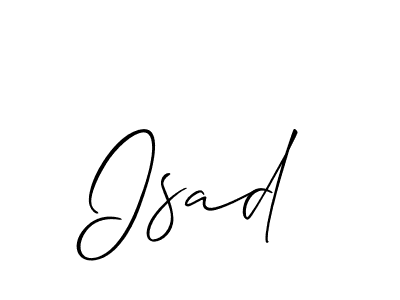 Use a signature maker to create a handwritten signature online. With this signature software, you can design (Allison_Script) your own signature for name Isad. Isad signature style 2 images and pictures png