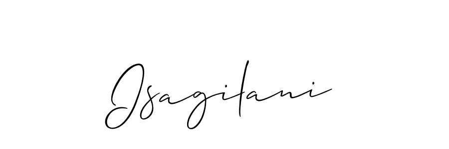 Use a signature maker to create a handwritten signature online. With this signature software, you can design (Allison_Script) your own signature for name Isagilani. Isagilani signature style 2 images and pictures png