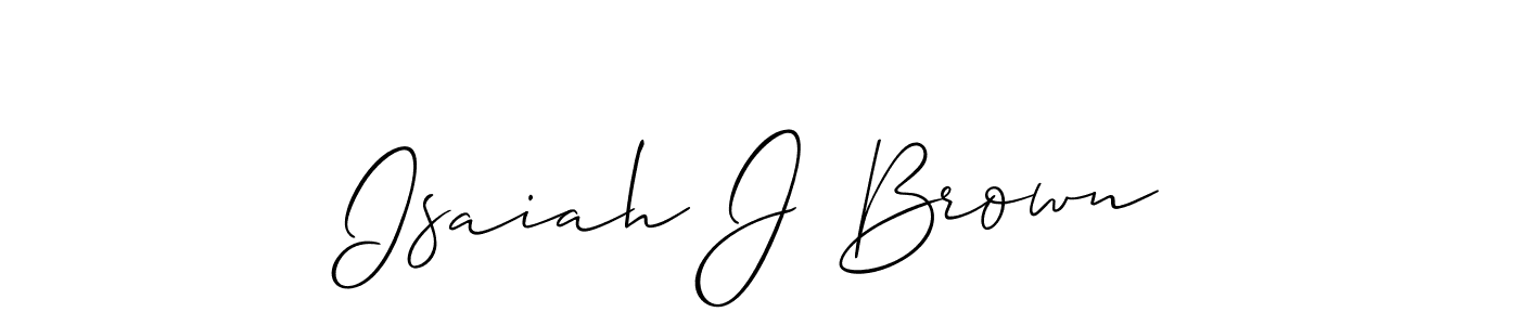 The best way (Allison_Script) to make a short signature is to pick only two or three words in your name. The name Isaiah J Brown include a total of six letters. For converting this name. Isaiah J Brown signature style 2 images and pictures png