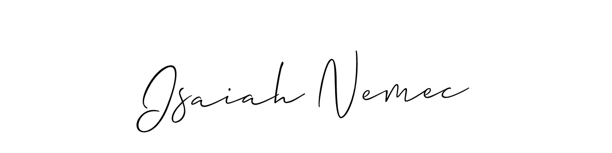 Check out images of Autograph of Isaiah Nemec name. Actor Isaiah Nemec Signature Style. Allison_Script is a professional sign style online. Isaiah Nemec signature style 2 images and pictures png